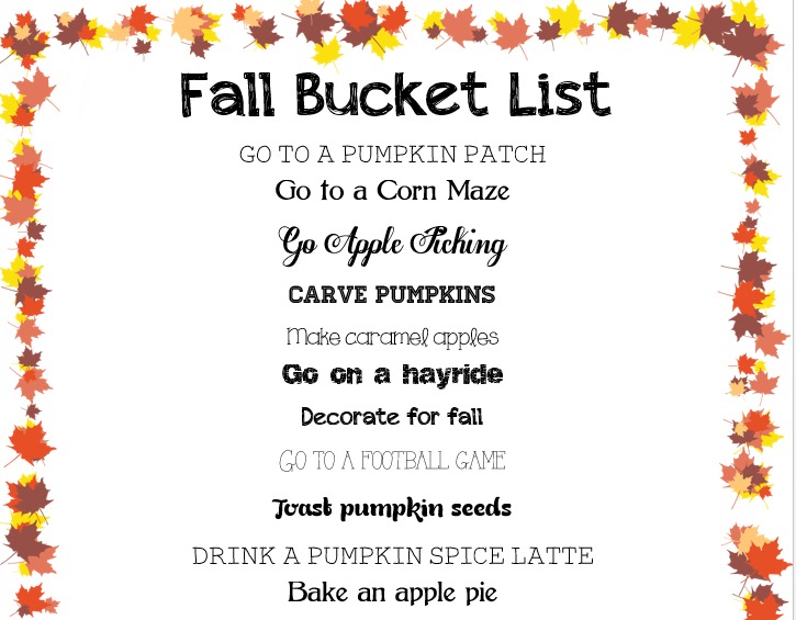 fall bucket list 1